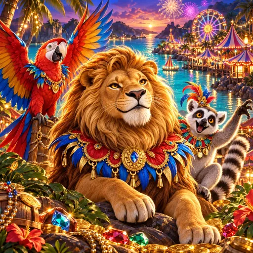 Carnival Cove cover art with a festival parade of animal characters